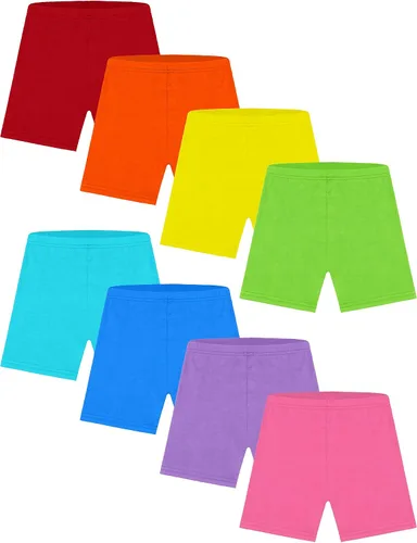 Resinta - Paquete de 8 pantalones cortos de baile negros para niñas, transpirables y seguros, 8 colores, Negro -