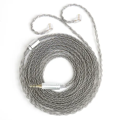 Miniatura 25 de H HIFIHEAR Cable de repuesto mejorado para auriculares, 8 núcleos, cable de cobre chapado en plata con cable IEM de 2 pines de 0.031 in para UM3X