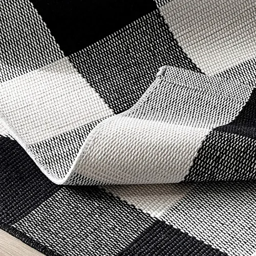 Miniatura 6 de LEVINIS - Felpudo para exteriores 3×2 - Durable y lavable a máquina; alfombra de algodón para porche de granja con diseño a cuadros de búfalo tejido