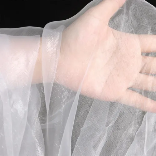 Miniatura 8 de Camino de mesa de organza transparente de 394 x 53 pulgadas para festones de boda, cenefa de recepción, cortina de telón de fondo, rollos de tul