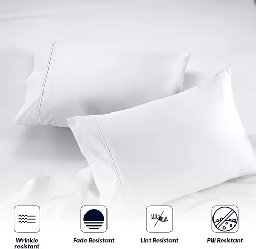 Miniatura 5 de SGI bedding Juego de 2 fundas de almohada estándar de 100% algodón egipcio, 1000 hilos, tejido de satén ultrasuave y lujoso, transpirable