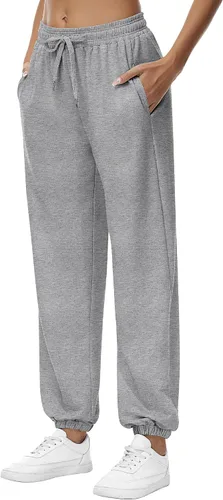 Miniatura 2 de Riyiper 2 piezas de pantalones deportivos para mujer, de cintura alta, pantalones deportivos holgados de moda con bolsillos