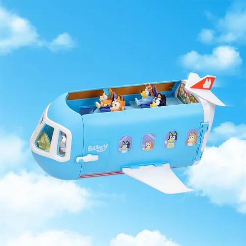 Miniatura 7 de Bluey Juguete de avión transformable 3 en 1 para niños, se convierte en centro turístico y barco, juguetes de avión para niños de 5 a 8 años
