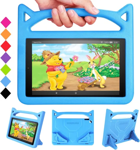Funda protectora para tablet de 1 0, ligera, a prueba de golpes, con bonito soporte de mango de gato (9ª/7ª generación, versión 2019/2017),