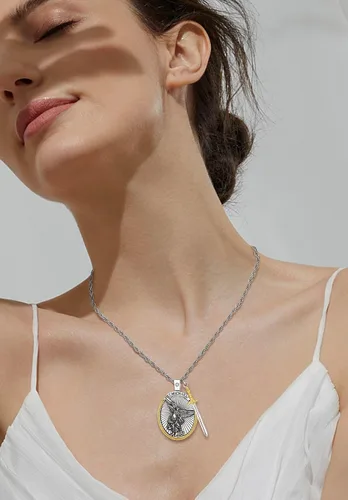 Miniatura 5 de CELESTIA Medallas de plata de ley 925 San MiguelSan CristóbalSan BenitoSan GabrielVirgen MaríaJesúsCaravacaMetatrónSello de los Siete Arcángeles