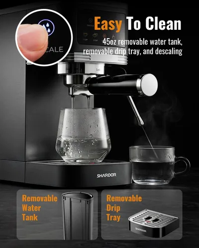 Miniatura 6 de SHARDOR Espresso Machine 20 Bar, Professional Espresso Machine with Milk Frother and Touchscreen, Expresso Coffee Machines with Adjustable
