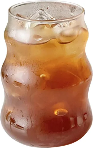 Miniatura 8 de Ochine Vasos acanalados para beber – Vasos de vidrio para vino, café, cócteles, expreso, té helado, agua, bebidas, jugo y cerveza