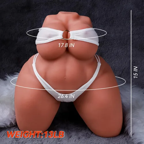 Miniatura 7 de Muñeca sexual BBW de 13 libras, diseño a escala 1:1, juguete sexual realista para hombres con vagina dual y canales anales, masturbador masculino