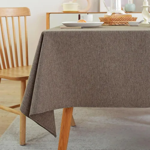 Miniatura 12 de Laolitou - Mantel cuadrado de lino impermeable texturizado negro, manteles lavables sin arrugas a prueba de derrames para mesa de comedor