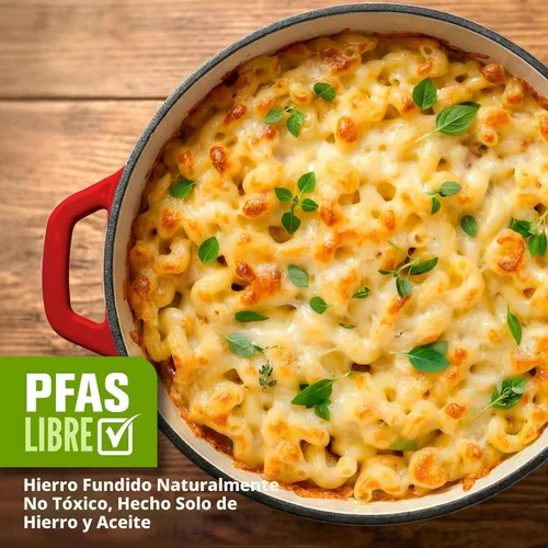 Miniatura 3 de Mueller Horno Holandés de Hierro Fundido Esmaltado de 6 Cuartos, Cazuela y Sartén para Estofar de Servicio Pesado con Tapa y Perilla, Seguro