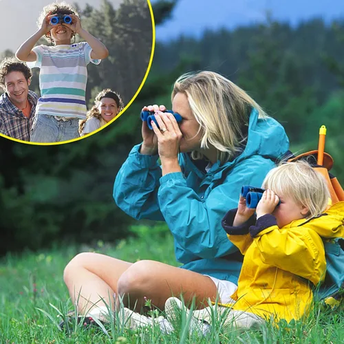 Miniatura 4 de ESSENSON - Binoculos para niños, juguetes, regalos para niños de 3 a 12 años, niños o niñas, telescopio para niños, juguetes al aire libre para Azul