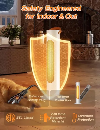 Miniatura 6 de Calentadores eléctricos para uso en interiores, calentador de torre de 25 pulgadas y ventilador combinado, 1500 W, 2 modos de calefacción