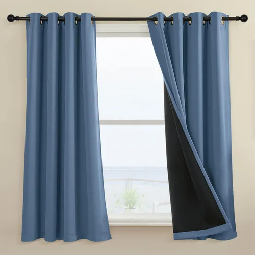 Miniatura 44 de Rutterllow - Cortinas 100% opacas, paneles de cortina con ojales, aislamiento térmico y bloqueo de luz para habitación y sala de estar