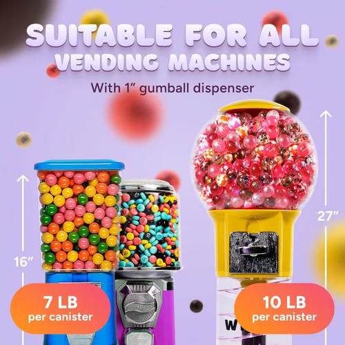 Miniatura 7 de Bolas de goma de mascar de plátano divididas – Bolas de chicle grandes de 1 pulgada – Bolsa resellable de 1.7 libras de goma de mascar de doble