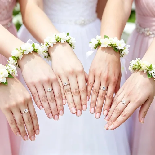 Miniatura 6 de Whaline 72 anillos de diamantes para despedida de soltera, anillos de compromiso ajustables para decoración de mesa de boda, juego de despedida