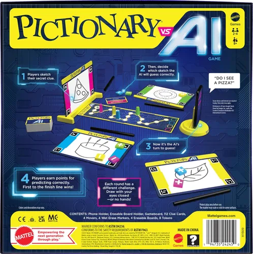 Miniatura 6 de Mattel Games Juego familiar Pictionary vs. AI para niños, adultos y familias con inteligencia artificial para 2 a 4 jugadores