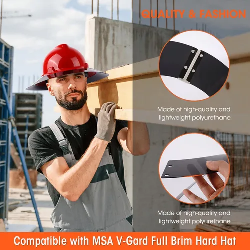 Miniatura 2 de Visera de casco duro de alta calidad compatible con MSA V-Gard de ala completa, accesorio para sombrero duro para hombres o mujeres que trabajan