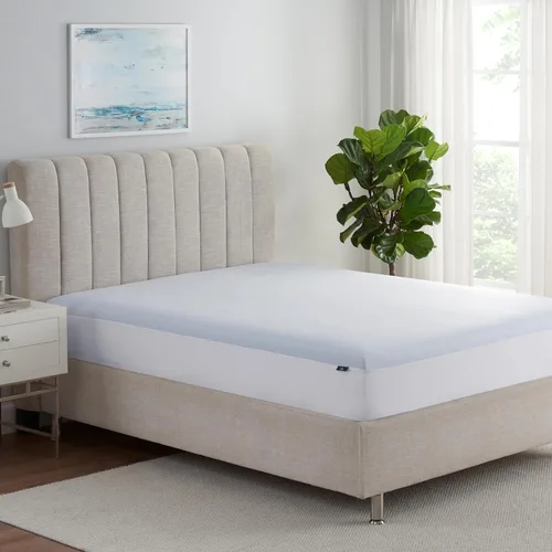 Serta Cool Air Protector de colchón impermeable, 54 x 75 pulgadas, de malla suave y transpirable, bolsillo profundo elástico de 18 pulgadas para un