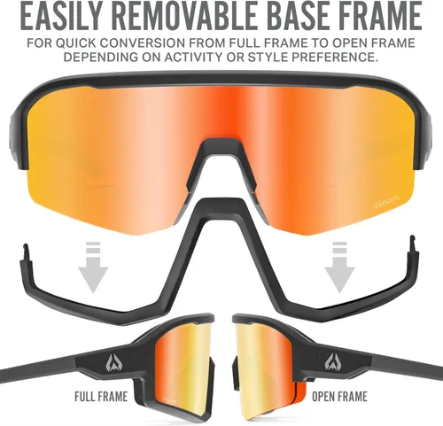 Miniatura 3 de Wildhorn Radke - Lentes de ciclismo MTB, UV400, gafas de sol deportivas de esquí y correr para mujeres y hombres, gafas de béisbol con 3 lentes