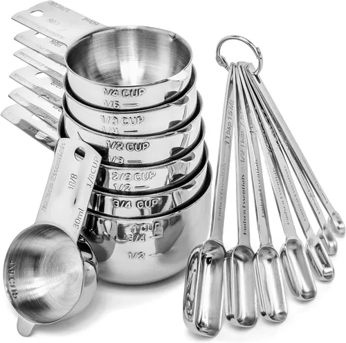 Miniatura 6 de Hudson Essentials Juego de tazas y cucharas medidoras de acero inoxidable (1 pieza, 2 tazas)