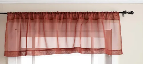 Miniatura 48 de Stylemaster Elegance Cenefa recta de gasa transparente, 60 x 14 pulgadas, color dorado