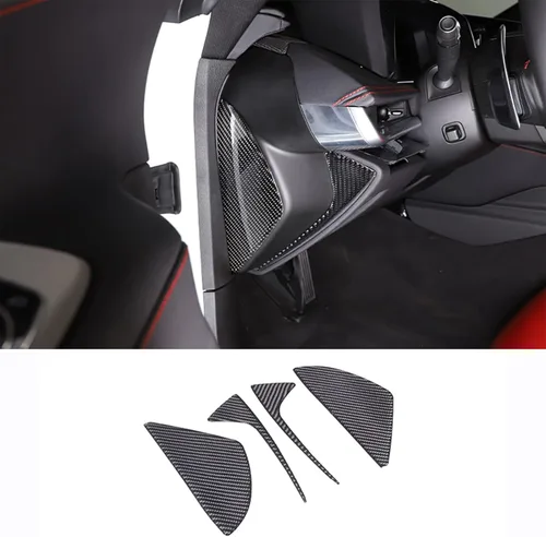 Miniatura 2 de Adhesivo decorativo suave de fibra de carbono real 3D para automóvil, antichoque, para salpicadero, puerta lateral, compatible con Corvette C8