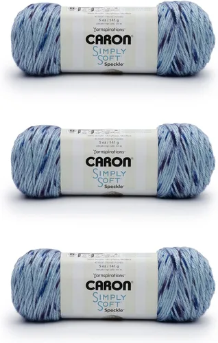 Miniatura 14 de Caron Simply Soft Abyss Speckle Yarn - Paquete de 3 unidades de 141 gramos/5 onzas - Acrílico - 4 medianos (peinado) - 235 yardas - Tejido/ganchillo