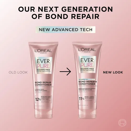 Miniatura 3 de L'Oreal Paris EverPure - Acondicionador fortalecedor, refuerza el cabello débil, vegano, 6.8 onzas líquidas