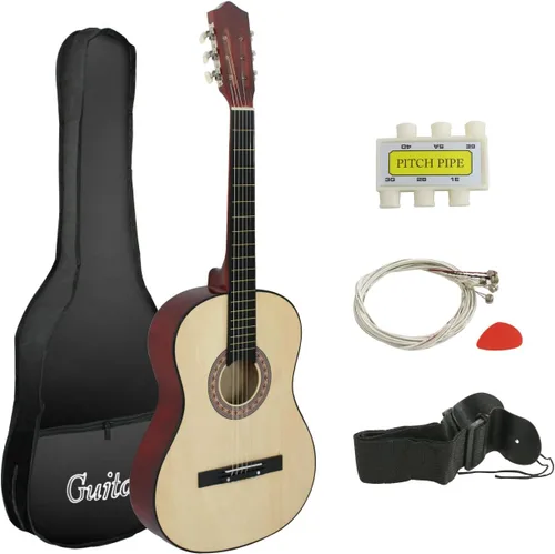 Miniatura 11 de Juego de guitarra acústica de 38 pulgadas para niños, principiantes y amantes de la música, guitarra folclórica de 6 cuerdas con bolsa