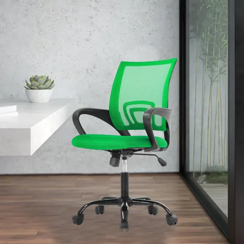 Miniatura 18 de Juego de 2 sillas ergonómicas de escritorio, sillas de oficina de malla para computadora con soporte lumbar y reposabrazos, silla de trabajo Gris