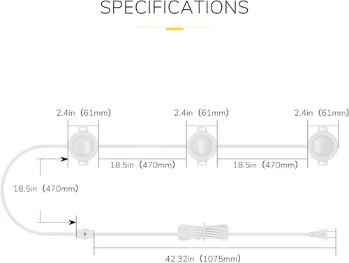 Miniatura 5 de GETINLIGHT IN-0106-3-WH - Luces LED de disco enchufables, 3 paquetes, solo montaje en superficie, blanco suave 3000 K, precableado, 120 V, 2 W