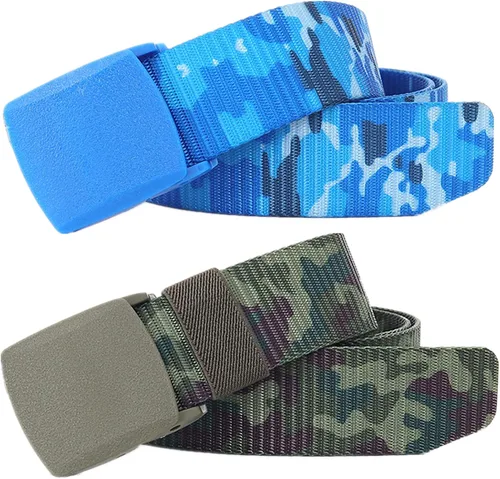 Miniatura 30 de Cinturones para hombre, cinturón táctico militar de nailon camuflaje con hebilla de plástico ajustable, paquete de 2 Camuflaje de la selva