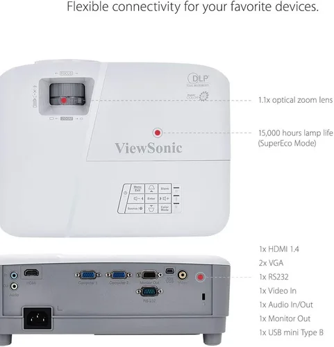 Miniatura 7 de Proyector HDMI con resolución SVGA y 3,600 lúmenes ViewSonic, PA503S
