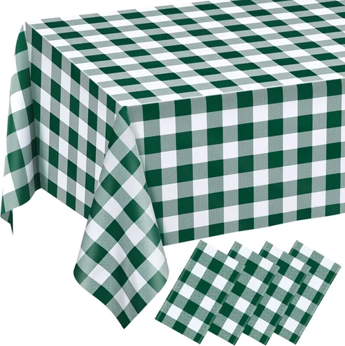 Miniatura 18 de 3 manteles desechables de plástico a cuadros color azul claro para fiestas, desechables, impermeable, rectangular, color azul, para campamento, Azul