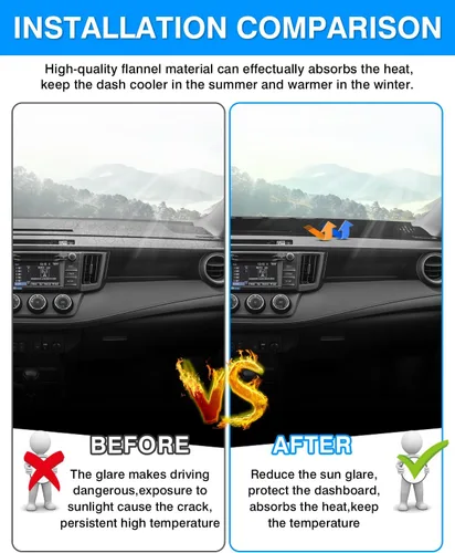 Miniatura 3 de Cartist Ajuste personalizado para alfombrilla de salpicadero Toyota RAV4 2013-2018 Accesorios Funda de salpicadero de ante antideslizante Protector