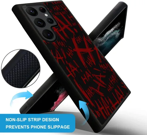 Miniatura 4 de Funda compatible con Samsung Galaxy S23 Ultra, Joker Laughter - Funda protectora de goma de silicona suave antideslizante y a prueba de golpes