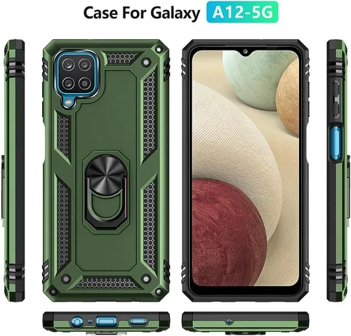 Miniatura 3 de Funda para Samsung Galaxy A12, Samsung A12 con protector de pantalla HD, [grado militar de 16 pies probada en caídas], anillo protector a prueba