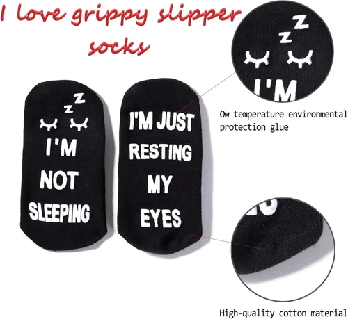 Miniatura 3 de ZXGXLAW Regalos de cumpleaños para papá, hombres, marido, abuelo, mujeres, idea para el día del padre, Navidad, no estoy durmiendo, calcetines