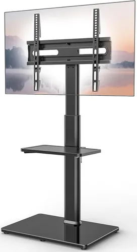 Miniatura 11 de AX WABER - Soporte de TV para piso con toma de corriente y estante, soporte universal para TV de 27 a 65 pulgadas hasta 88 libras, giro de 70