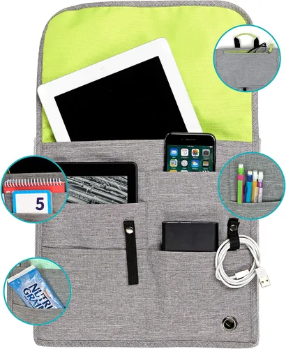 Miniatura 6 de So-Mine Commuter Bolsa esencial Se fija al asiento de la aerolínea y el bolsillo del coche Organizador de viaje Perfil delgado 6 bolsillos 2