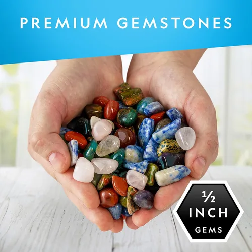 Miniatura 2 de National Geographic Piedras pulidas de alta calidad, 5 libras de piedras pulidas y cristales a granel de 1/2 pulgada, arte y manualidades, kit
