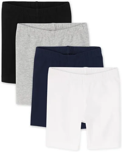 The Children's Place Paquete de 4 pantalones cortos de bicicleta para niñas pequeñas
