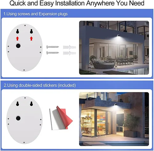 Miniatura 9 de Luz solar al aire libre, luz de inducción automática para microondas, sin cableado IP65, luz de pared impermeable, funciona con energía solar