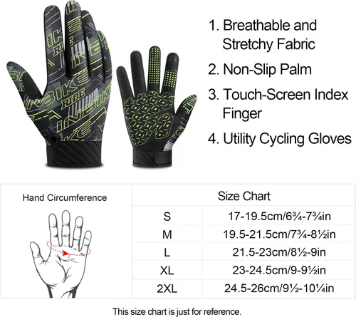 Miniatura 6 de INBIKE Guantes de ciclismo para hombres y mujeres, guantes de ciclismo acolchados de gel con memoria que absorben los golpes, guantes de ciclismo