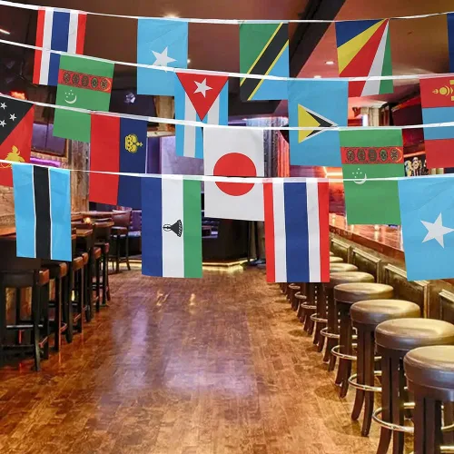 Miniatura 7 de Banderas de 100 países, bandera nacional de cadena internacional, bandera de países del mundo en todos los continentes, eventos deportivos