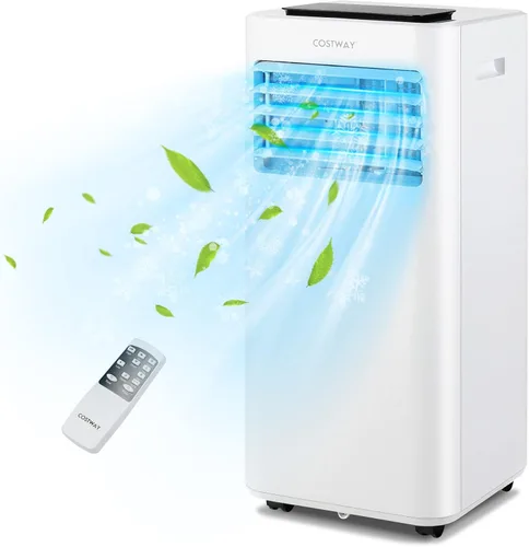 Miniatura 10 de COSTWAY Aire acondicionado portátil 10000BTU, deshumidificador, refrigeración para espacios de habitación de hasta 350 pies cuadrados con función