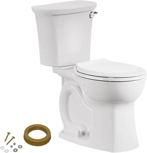 Miniatura 9 de American Standard 608AA005.020 Edgemere Inodoro de dos piezas con asiento de cierre lento y anillo de cera, parte delantera alargada, descarga a