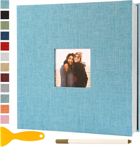 Miniatura 19 de Álbum de fotos autoadhesivo con páginas adhesivas, álbumes de fotos magnéticos para fotos de 4x6, 5x7, 8x10, libros con páginas adhesivas para bebé
