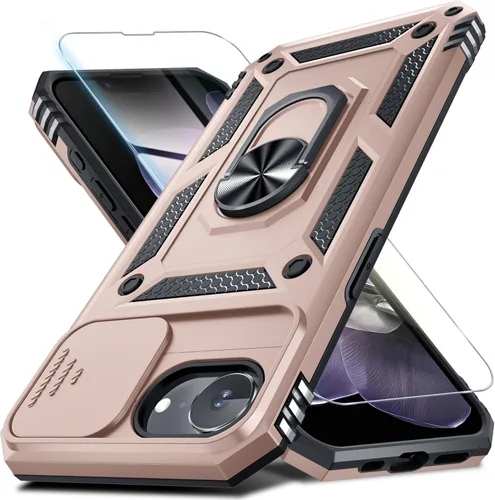 Miniatura 175 de Janmitta - Funda para iPhone 14 Pro con cubierta deslizante para lente de cámara incorporada + protector de pantalla, funda de cuerpo completo