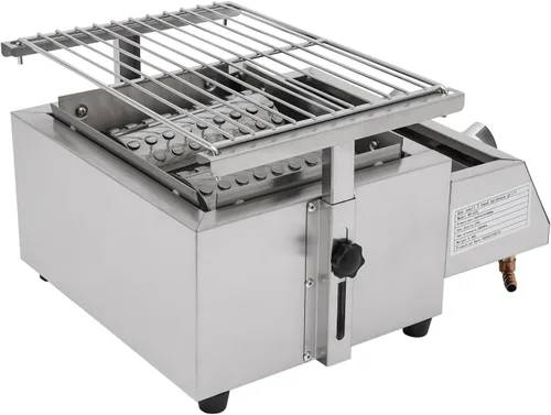 Miniatura 8 de Parrilla de barbacoa de gas, portátil de 2 quemadores, parrilla de gas propano de mesa de acero inoxidable, barbacoa al aire libre, ahumador